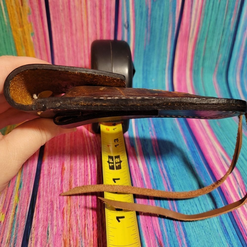 🔷️Vintage Tooled Leather Horse Head Belt Loop Knife Sheath or Case - Picture 9 of 11